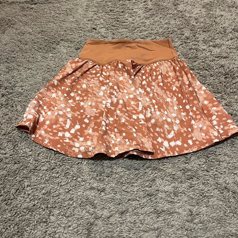 orange and white aerie tennis skirt size xs